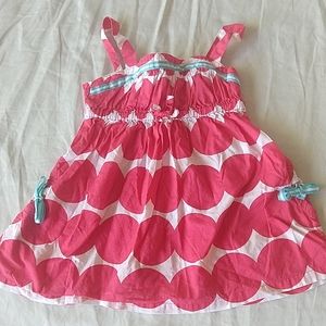 Mini Boden Red and White Polka Dot Shirt 2-3T